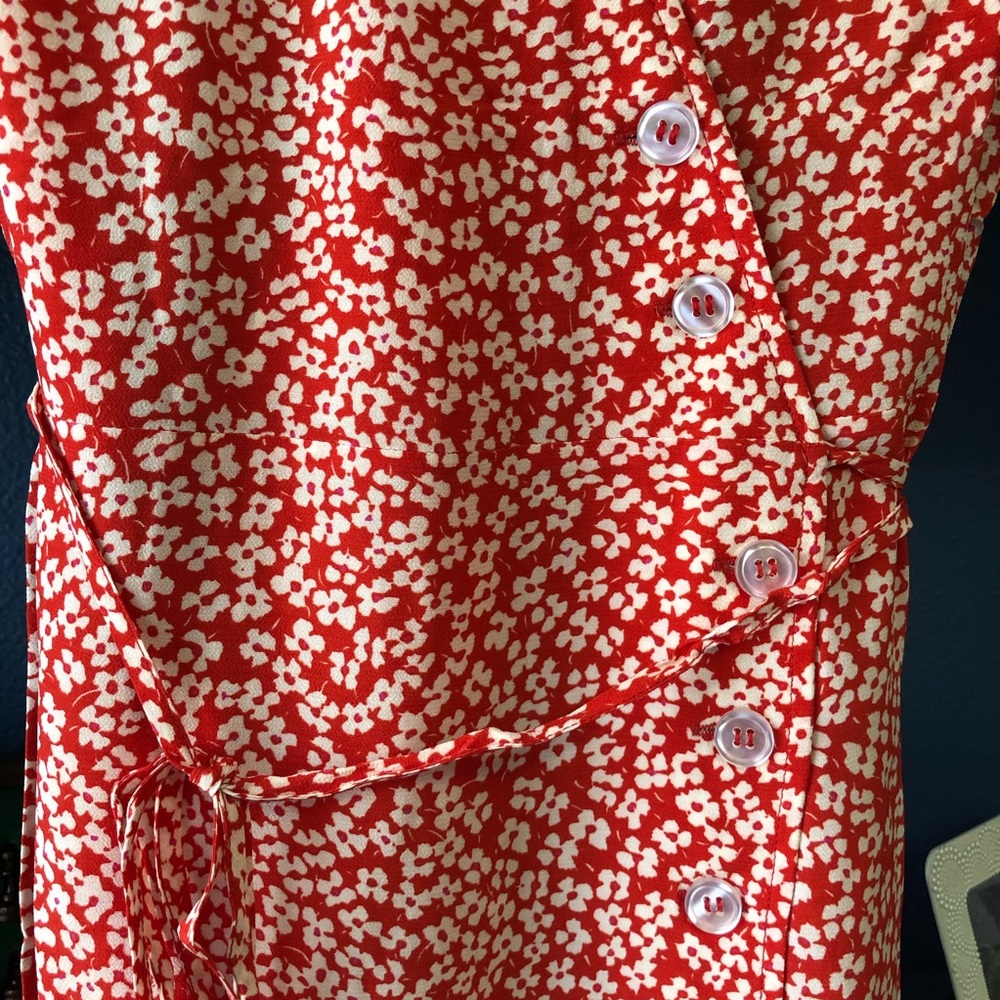 Rouje Gabin Red Floral Midi Dress - Picture 14 of 16